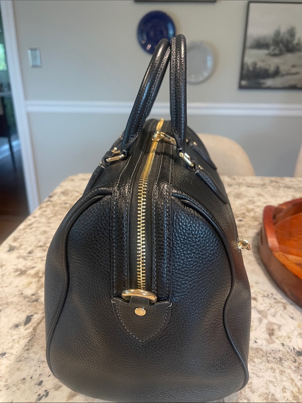 Coach Black Pebbled Leather Large Rowen with Gold Hardware - Picture 2 of 6